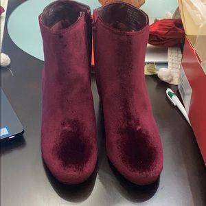 Velvet ankle boots